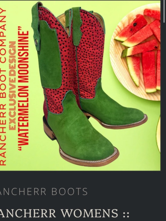 rancherr Shoes - Womens "Watermelon Moonshine" Rancherr cowboy boots